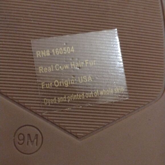 New Crown Vintage Pavletta Sandal Leopard Cow Hair leather flat peep toe size 9 - Picture 4 of 5